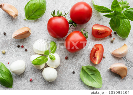 Caprese salad ingredients. Healthy food. Caprese salad ingredients. Healthy food. 105093104