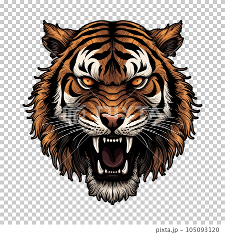 Angry Tiger Headのイラスト素材 [105093120] - PIXTA