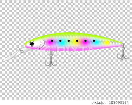 ソルトフィッシング用ロングビルミノー(キャンディー)のイラスト 105093154