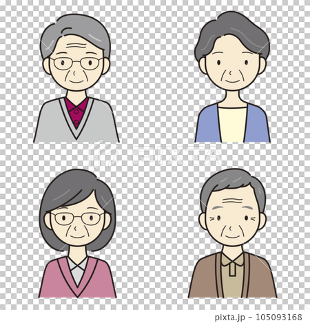 老人，老人，男人和女人，上半身 105093168