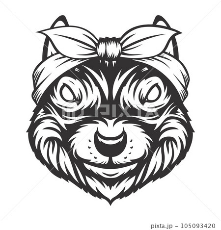 squirrel headband bandana line art. Farm Animal. squirrel logos or icons. vector illustration squirrel headband bandana line art. Farm Animal. squirrel logos or icons. vector illustration 105093420