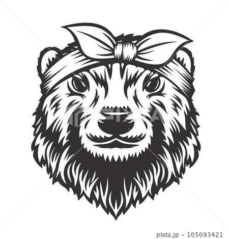 Beaver headband bandana line art. Farm Animal. Beaver logos or icons. vector illustration 105093421