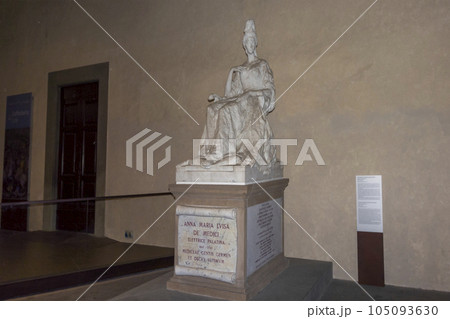 May 9, 2023 Florence. Sculpture of Anna Maria de Medici in Italy 105093630