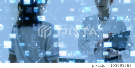 白衣で働く女性 105095563