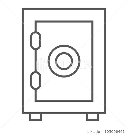 Safe box thin line icon, deposit and protection Safe box thin line icon, deposit and protection 105096461