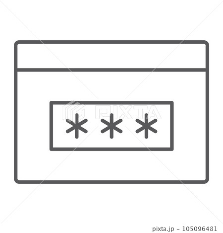 Password thin line icon, security and access 105096481