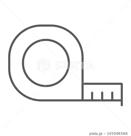 Tape measure thin line icon, tool and ruler Tape measure thin line icon, tool and ruler 105096566