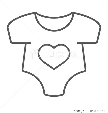 Baby romper thin line icon, newborn Baby romper thin line icon, newborn 105096637
