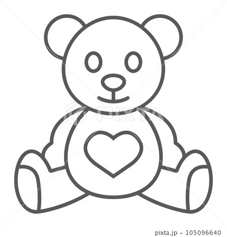 Teddy bear thin line icon, child and toy Teddy bear thin line icon, child and toy 105096640