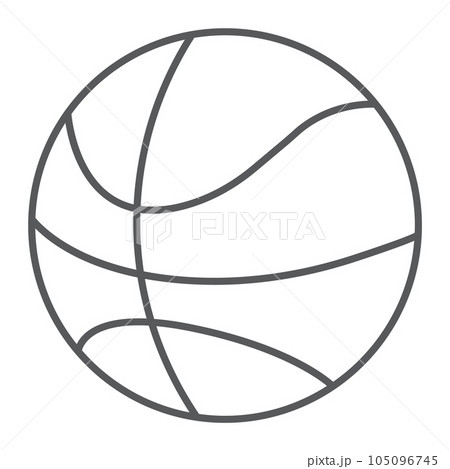 Basketball ball thin line icon, game and sport Basketball ball thin line icon, game and sport 105096745
