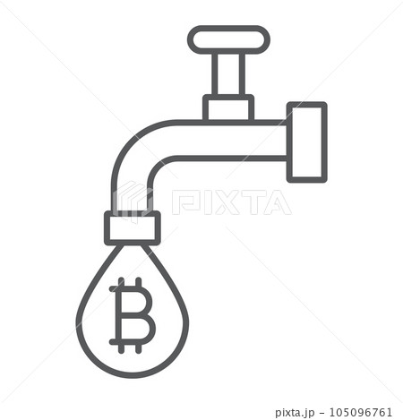 Coin faucet thin line icon, finance and money Coin faucet thin line icon, finance and money 105096761