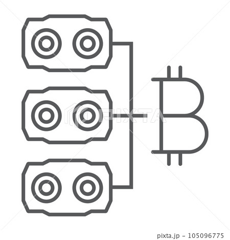 Mining hardware thin line icon, money and finance Mining hardware thin line icon, money and finance 105096775