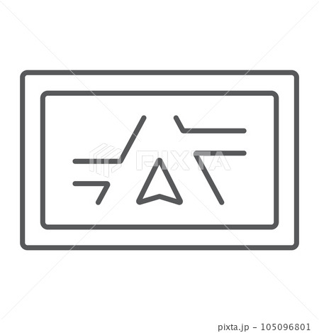Gps navigator thin line icon, electronic device 105096801