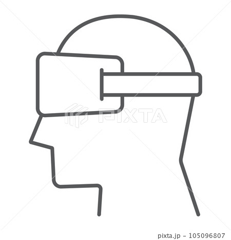 Virtual reality glasses thin line icon, electronic Virtual reality glasses thin line icon, electronic 105096807