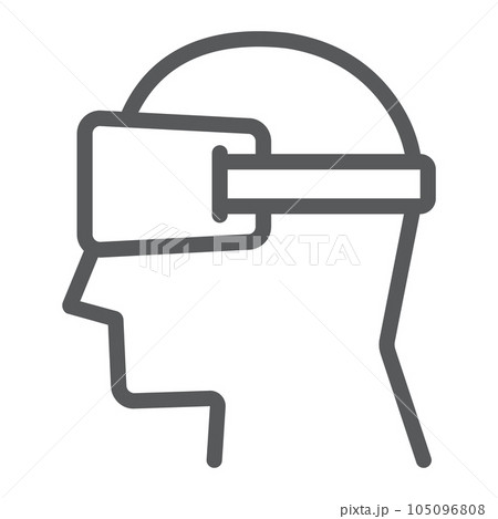 Virtual reality glasses line icon, electronic Virtual reality glasses line icon, electronic 105096808