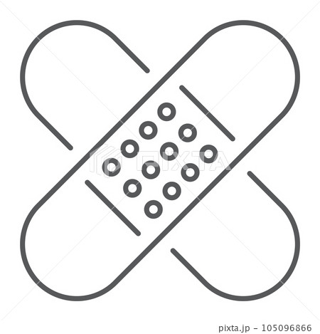 Adhesive plaster thin line icon, emergency Adhesive plaster thin line icon, emergency 105096866