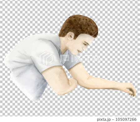 Watercolor chess player making move illustration isolated on white background. Hand drawn man template for intellectual board game designs Watercolor chess player making move illustration isolated on white background. Hand drawn man template for intellectual board game designs 105097266