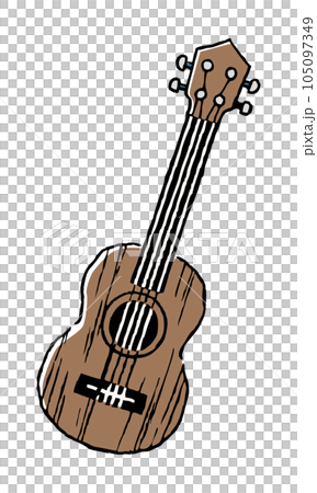Ukulele hand drawn line drawing illustration 105097349