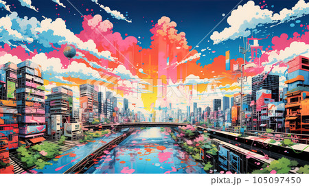 カラフルな日本の風景(東京・京都・都市) カラフルな日本の風景(東京・京都・都市) 105097450