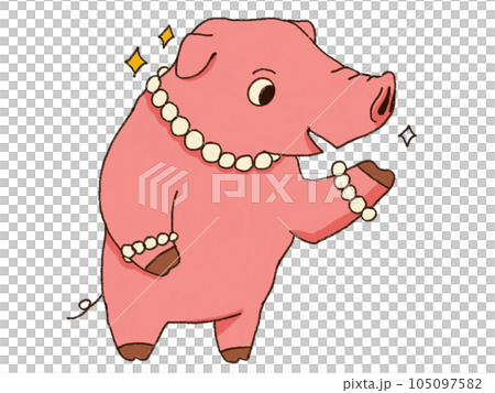 pig with pearl illustration pig with pearl illustration 105097582