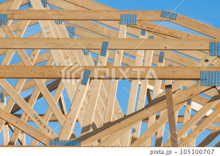 New residential construction home framing 105100707