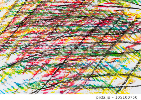 Crayon drawing texture of different colors - abstract background 105100750