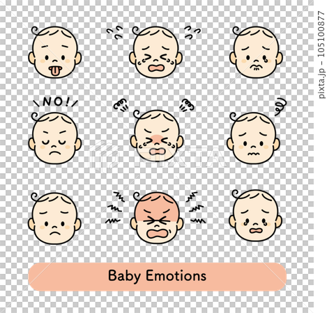 赤ちゃん ベビー 顔 イラスト アイコン セット 不機嫌 赤ちゃん ベビー 顔 イラスト アイコン セット 不機嫌 105100877