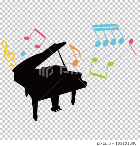 Illustration material vector of piano and musical notes 105101600