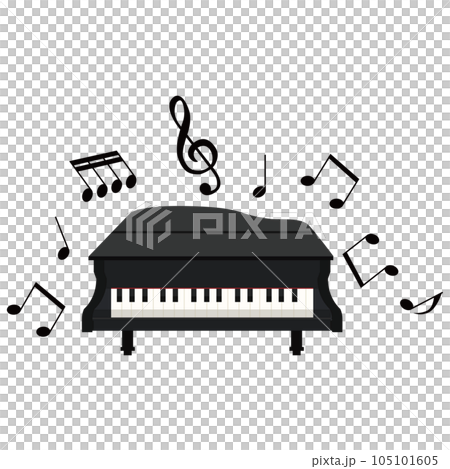 Illustration material vector of piano and musical notes Illustration material vector of piano and musical notes 105101605