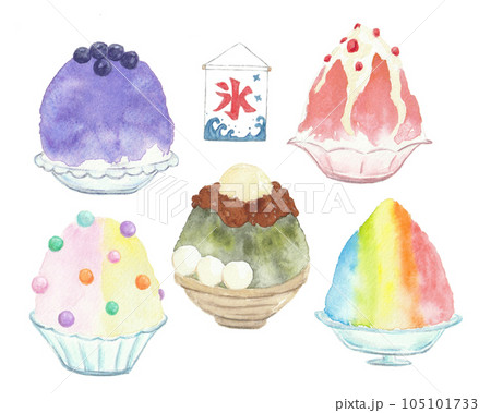 色とりどりのかき氷 105101733