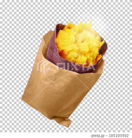 Baked sweet potato illustration real Baked sweet potato illustration real 105103502