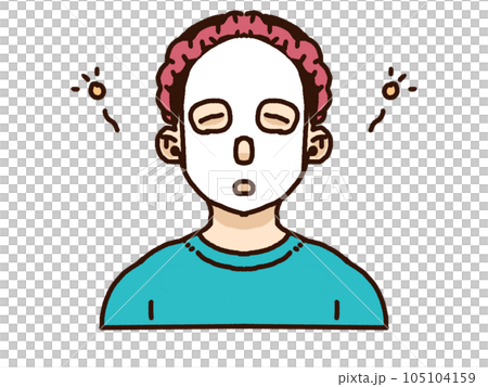 Illustration of a woman doing a beauty pack 105104159