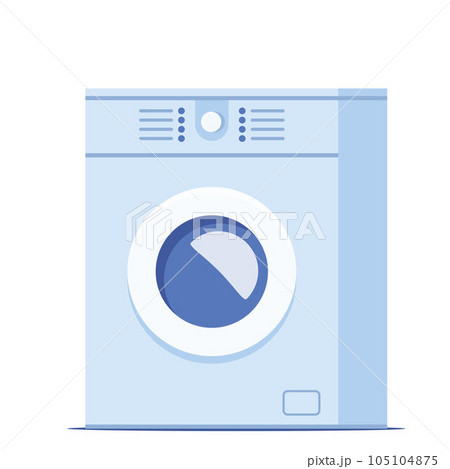 Modern washing machine. Washing clothes. Washing machine with a front loading. Vector illustration. 105104875