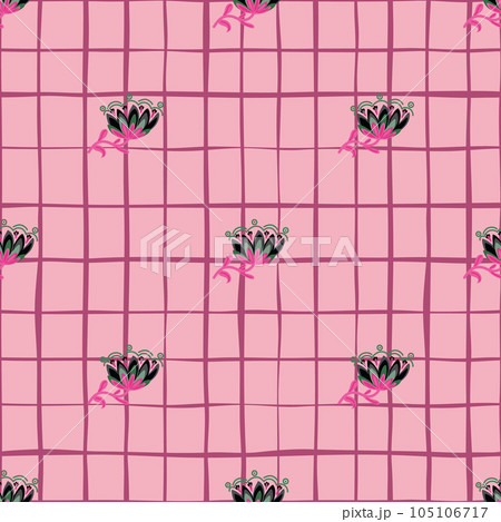 Stylized wildflower seamless pattern. Decorative naive flower botanical background. 105106717