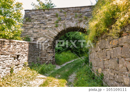 Old stone medieval Stephen Bathory Gate in Kamianets-Podilskyi fortress, Ukraine. Old stone medieval Stephen Bathory Gate in Kamianets-Podilskyi fortress, Ukraine. 105109111