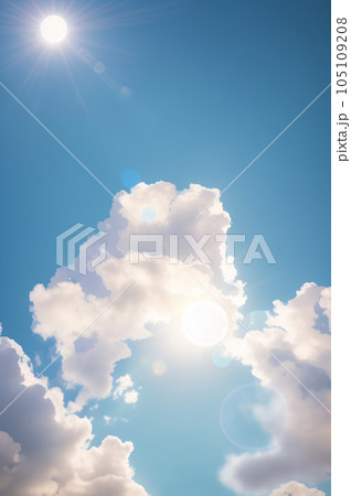 AI画像 太陽と雲イメージ AI画像 太陽と雲イメージ 105109208