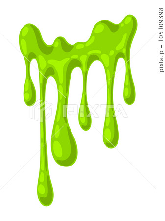 Dripping flowing slime. Toxic mucus smudges drips. Leaking paint streak. 105109398