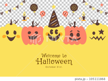 Halloween party background illustration Pumpkin ghost and pop decoration 105111868
