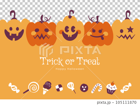Halloween and sweets background illustration Simple and pop pumpkin ghost 105111870