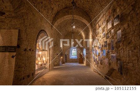 Museum at Gjirokaster citadel or Gjirokaster castle in Albania, popular tourist attraction Museum at Gjirokaster citadel or Gjirokaster castle in Albania, popular tourist attraction 105112155