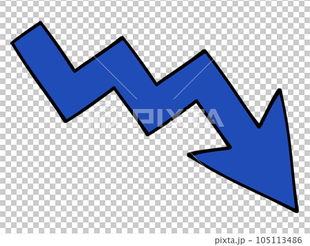 下降的藍色箭頭插畫素材 105113486
