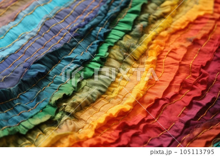 detail of prayer flag fabric and thread quality, created with generative ai detail of prayer flag fabric and thread quality, created with generative ai 105113795