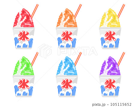 屋台の、色んな味のカキ氷のイラスト 屋台の、色んな味のカキ氷のイラスト 105115652