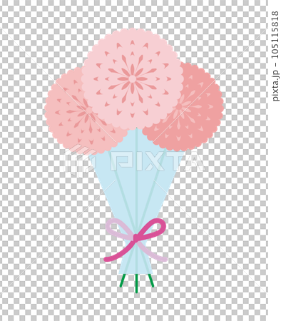 秋の花　ピンクの菊の花束のイラスト 105115818