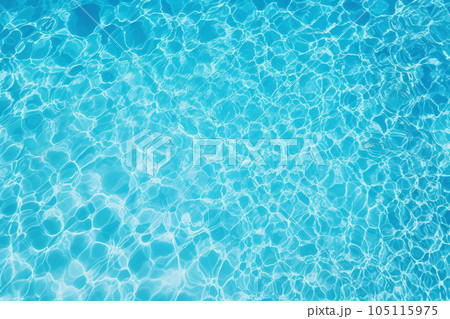 Top view of the blue water texture in the swimming pool background. Generative ai. 105115975