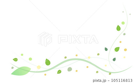 葉っぱとウェーブのベクター背景画像 105116813