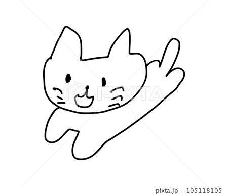 子どもが描いた猫のイラストのイラスト素材 [105118105] - PIXTA