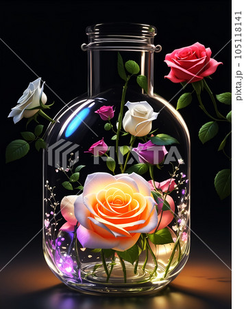 ボトルに入ったお花[AI生成画像] 105118141