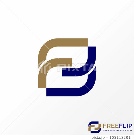 Logo design graphic concept creative abstract premium free vector stock letter FR or F font flip parallelogram. Related to initial typography monogram 105118201