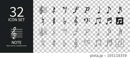 音符と音楽に関連したアイコンセット 音符と音楽に関連したアイコンセット 105118359